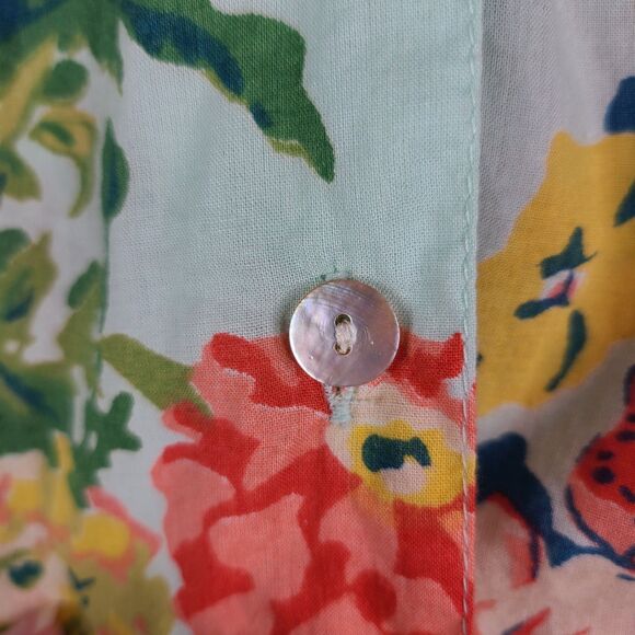 April Cornell Porch Dress L Cotton Midi Floral Cottagecore Sleeveless Pockets ** - Picture 8 of 13